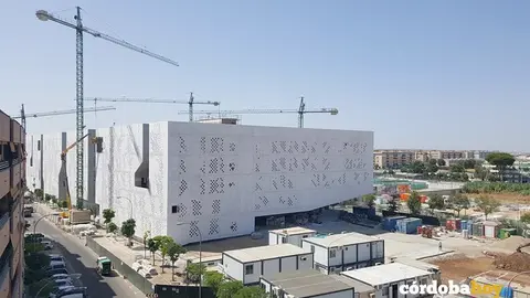 Vista a&eacute;rea de la Ciudad de la Justicia durante su construcci&oacute;n
