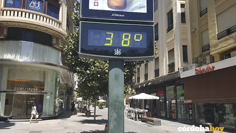Un term&oacute;metro de la capital con sus buenos 38 grados en pantalla