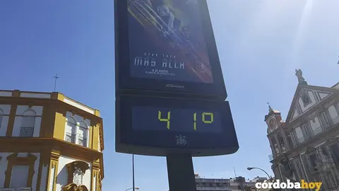Los 41 grados en un term&oacute;metro cordob&eacute;s, en una imagen de archivo
