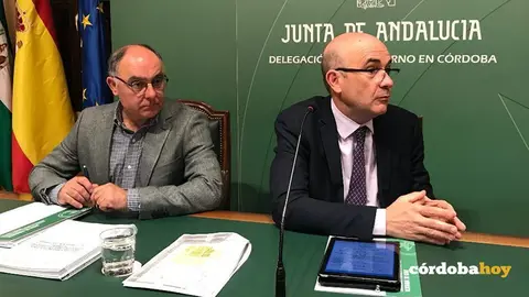 Crescencio Pe&ntilde;as y Manuel Carmona, en la rueda de prensa de esta ma&ntilde;ana