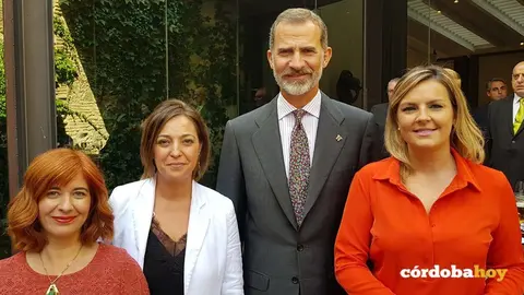 Isabel Ambrosio junto al Rey Felipe VI y las alcaldesas de Úbeza y Baeza