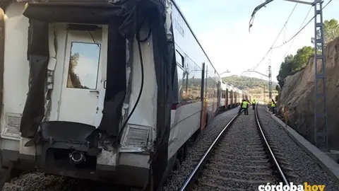 Tren afectado en Catalunya