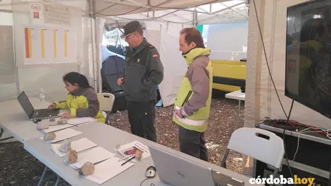 Puesto de mando en la b&uacute;squeda del desaparecido en Priego
