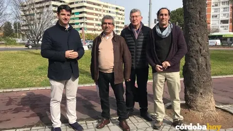 Pedro Garc&iacute;a, Salvador Secilla, Emilio Garc&iacute;a y Juan Hidalgo, en el Sector Sur