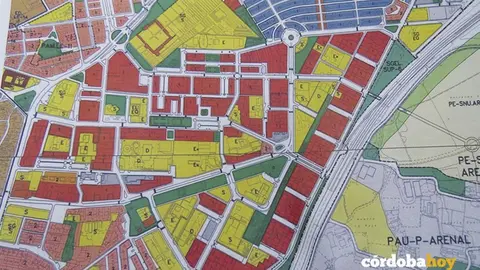 Zonas privadas de uso p&uacute;blico en color rojo