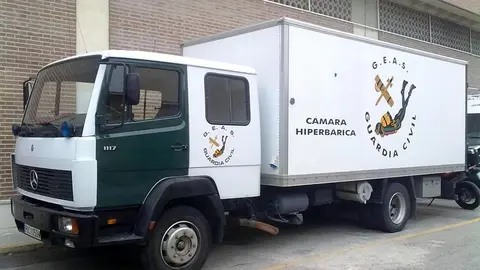 C&aacute;mara hiperb&aacute;rica utilizada por la Guardia Civil para rescates submarinos