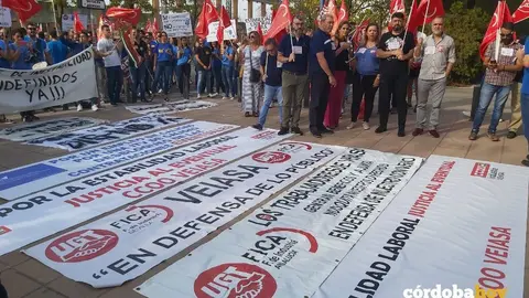 Protesta de trabajadores de Veiasa
