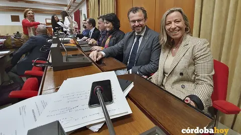 David Dorado e Isabel Alb&aacute;s en sus asientos del Pleno