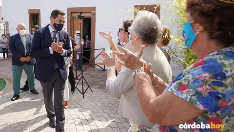 Juan Manuel Moreno en su visita a Pedro Abad