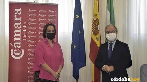 Blanca Torrent y Antonio D&iacute;az, en la C&aacute;mara de Comercio