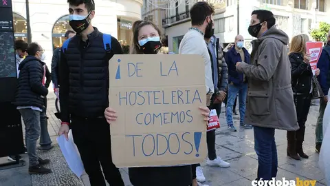 Protesta de la hosteler&iacute;a en La Victoria en noviembre de 2020