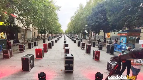 Performance-protesta de MUTE en el Bulevar del Gran Capit&aacute;n el 18 de septiembre