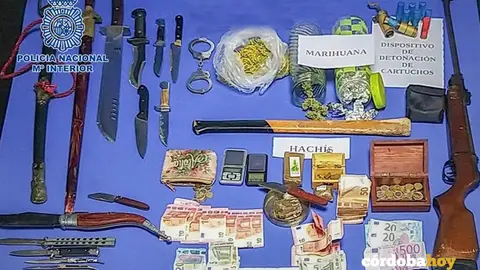 Material incautado por la Polic&iacute;a Nacional