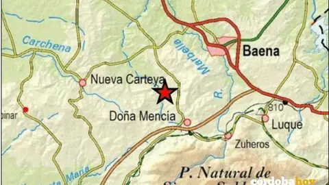 Mapa del terremoto de Nueva Carteya