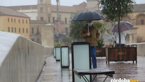 Lluvia en la capital, en una imagen de archivo