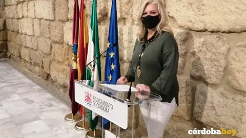 Cristina Pedrajas, en la sala de prensa del Ayuntamiento