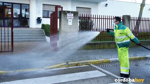 Desinfecciones de calles en Pozoblanco