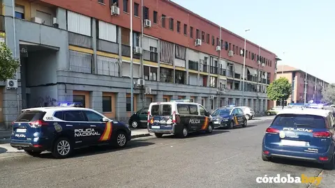 Veh&iacute;culos de la Polic&iacute;a Nacional en Las Moreras, en una imagen de archivo