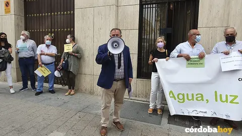 Antonio Toledano en un acto reivindicativo ante la Junta