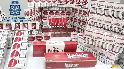 Tabaco ilegal incautado por la Polic&iacute;a Nacional en la Fuensanta