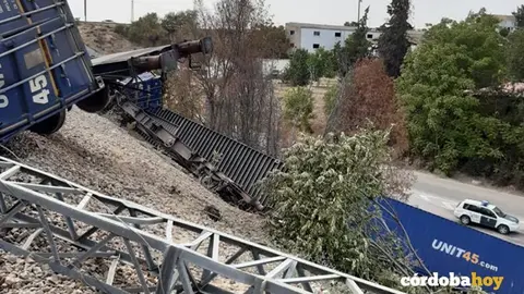 Descarrilamiento del tren de mercanc&iacute;as en Montoro