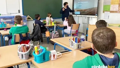 Un aula en el CEIP Virgen de las Cruces de El Guijo