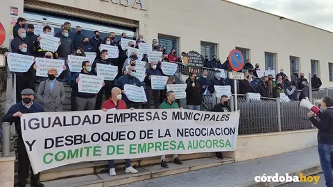 Concentraciones de trabajadores de Aucorsa durante los &uacute;ltimos d&iacute;as de huelga