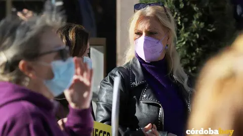 Cristina Pedrajas en un acto reivindicativo en la calle