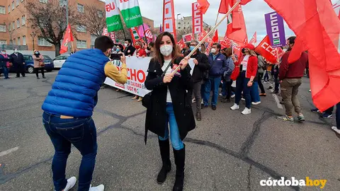 Ana Bel&eacute;n Acai&ntilde;a, en una manifestaci&oacute;n por la sanidad p&uacute;blica, en una imagen de archivo
