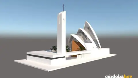 Imagen de la nueva iglesia que la Di&oacute;cesis quiere levantar en Poniente