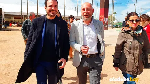 Alberto Garz&oacute;n en la fiesta del PCA de C&oacute;rdoba