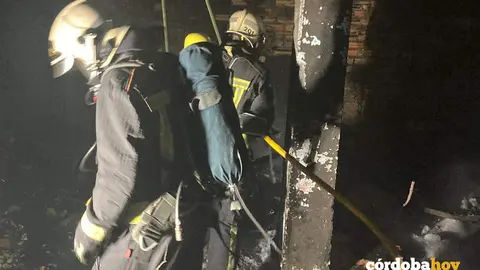Actuaci&oacute;n de los bomberos en un incendio de Las Palmeras