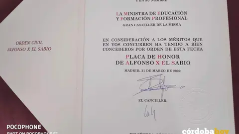 El distintivo para el IES S&eacute;neca de Alfonso X El Sabio