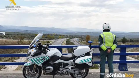 Un agente del Subsector de Tr&aacute;fico de la Guardia Civil
