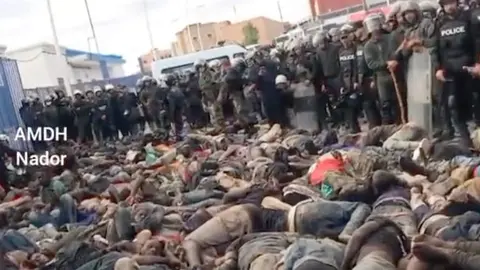 Imagen de AMDH Nador sobre lo ocurrido el pasado viernes en la forntera de Melilla
