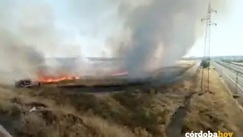 Incendio de pastos en Villarrubia