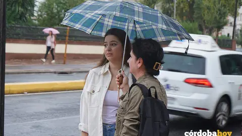 Lluvia en la capital, en una imagen de archivo