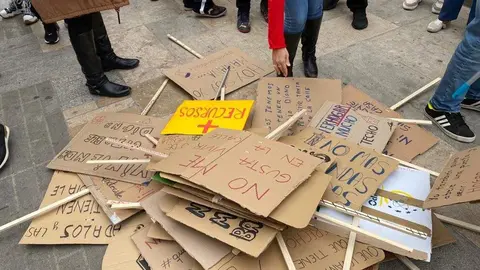 Concentraci&oacute;n por el sinhogarismo a las puertas del Ayuntamiento, en una imagen de archivo