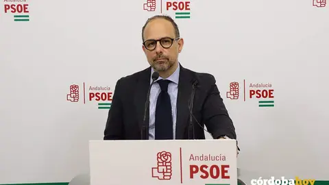 El portavoz del PSOE-A en la Comisi&oacute;n de Universidad, Investigaci&oacute;n e Innovaci&oacute;n del Parlamento andaluz, Antonio Ruiz S&aacute;nchez, en la sede del PSOE de C&oacute;rdoba