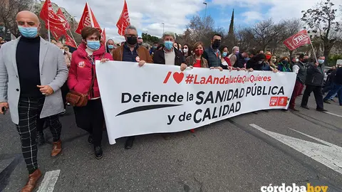 Movilizaci&oacute;n en febrero de 2022 por la sanidad p&uacute;blica en C&oacute;rdoba