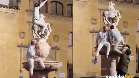 Montaje sobre el suceso de la Fuente del Potro sacado del video de Rafalcor