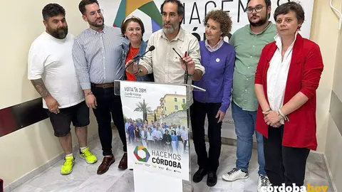 El candidato a la Alcald&iacute;a por Hacemos C&oacute;rdoba, Juan Hidalgo, en rueda de prensa tras los resultados del 28M