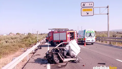Accidente mortal en Montoro, en agosto de 2023 FOTO CONSORCIO PROVINCIAL DE EXTINCI&Oacute;N DE INCENDIOS