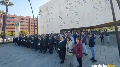 Los profesionales del &aacute;mbito judicial en C&oacute;rdoba se concentran ante la Ciudad de la Justicia tras el acuerdo PSOE-Junts