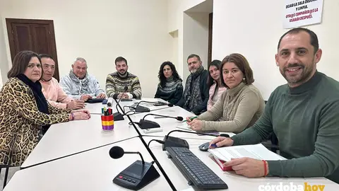 Un momento de la reuni&oacute;n entre responsables y representantes de IU, Por Andaluc&iacute;a y CCOO