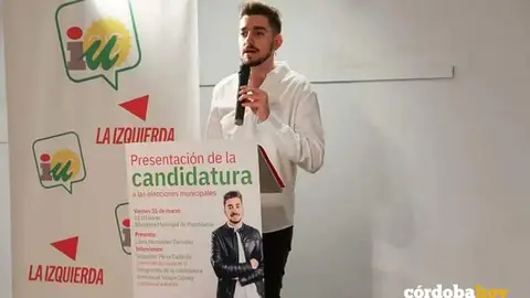 El portavoz de IU en Pozoblanco, Emmanuel Vioque, en la presentaci&oacute;n de su candidatura