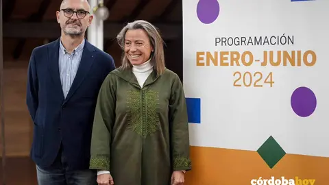 Carlos Aladro e Isabel Alb&aacute;s en la presentaci&oacute;n de la programaci&oacute;pn del IMAE del primer semestre de 2024