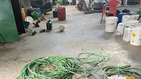 Nave municipal donde se produjo el robo en Encinarejo