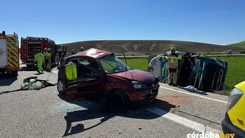 Estado en que quedaron los dos veh&iacute;culos en el accidente FOTO C&Oacute;RDOBAFIRE