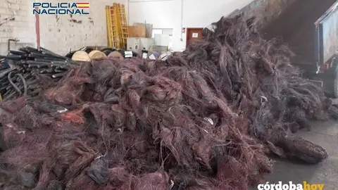 Material de cobre recuperado por la Polic&iacute;a Nacional